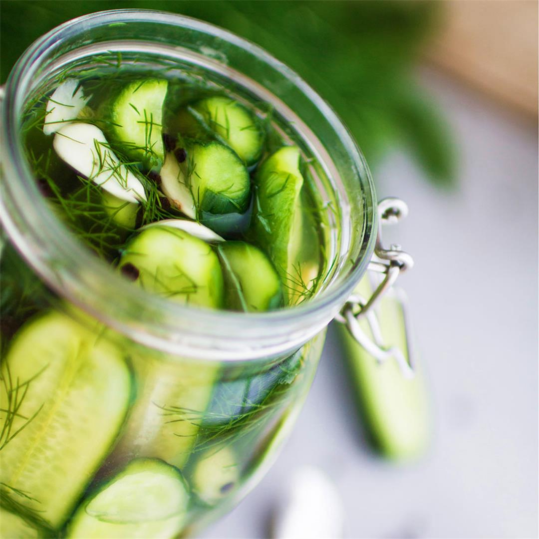Pickled cucumber with dill