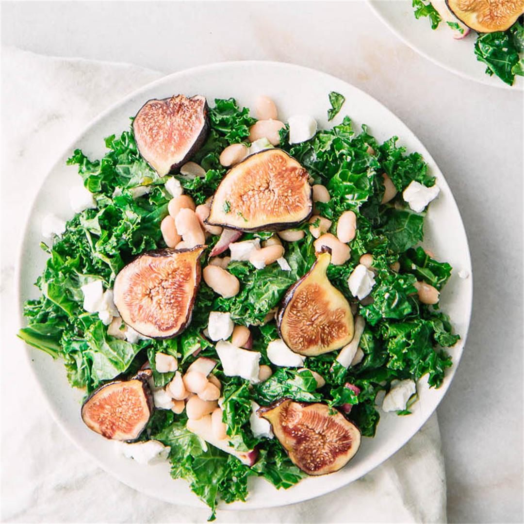Warm Maple Fig and Beet Kale Salad