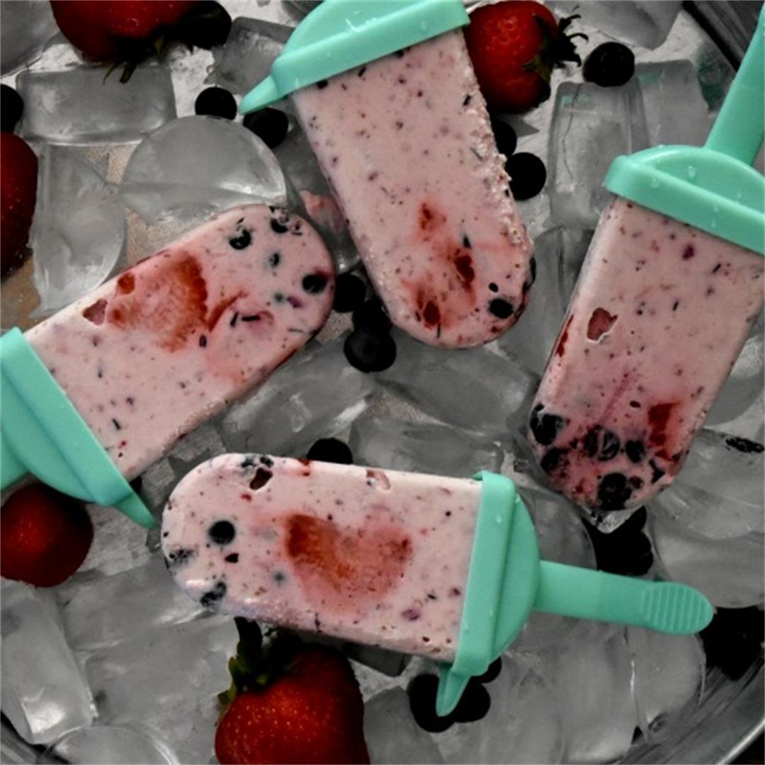 Keto Berries And Cream Popsicles