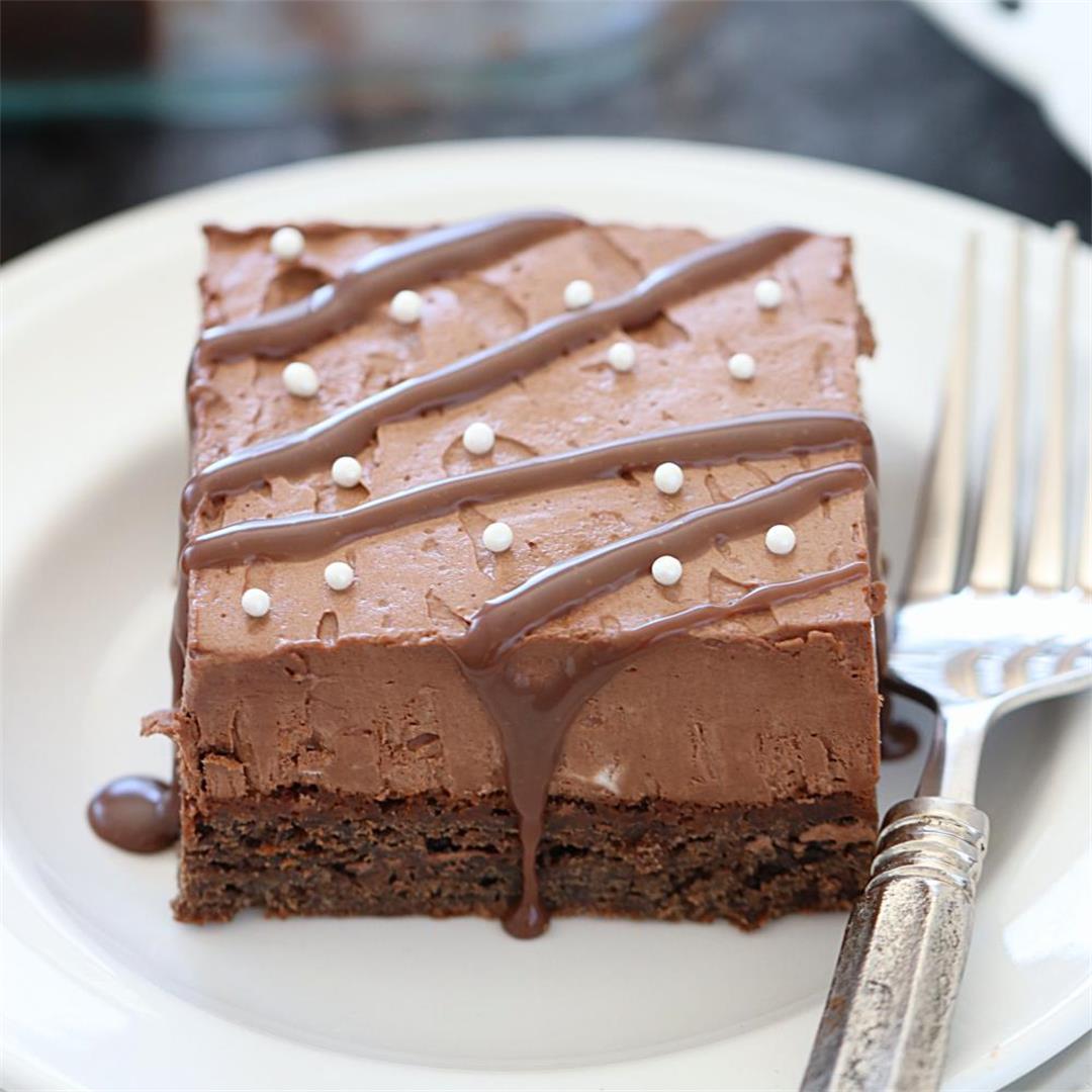 Eggless Chocolate Mousse Brownie