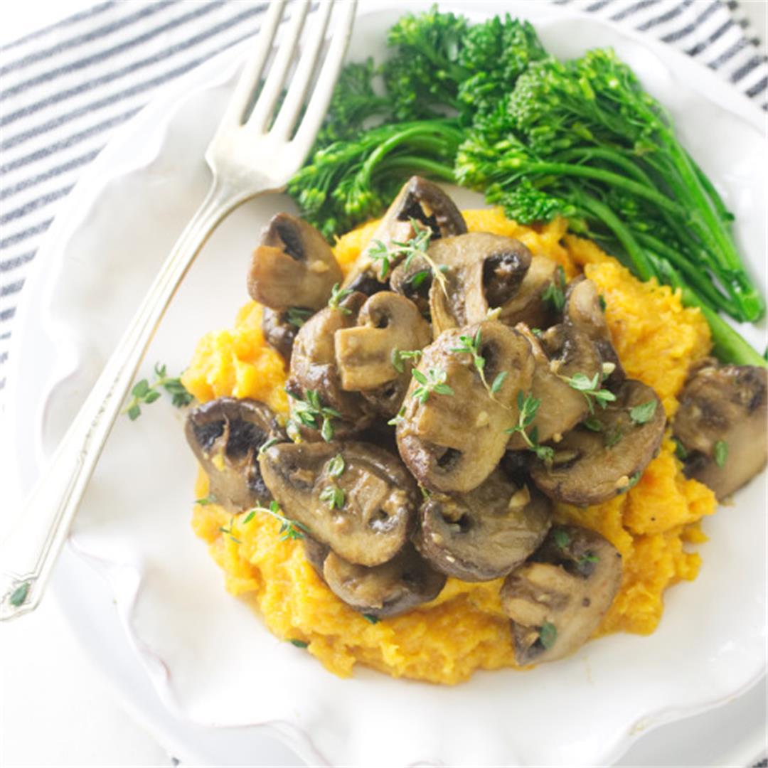 butternut squash and roasted mushrooms