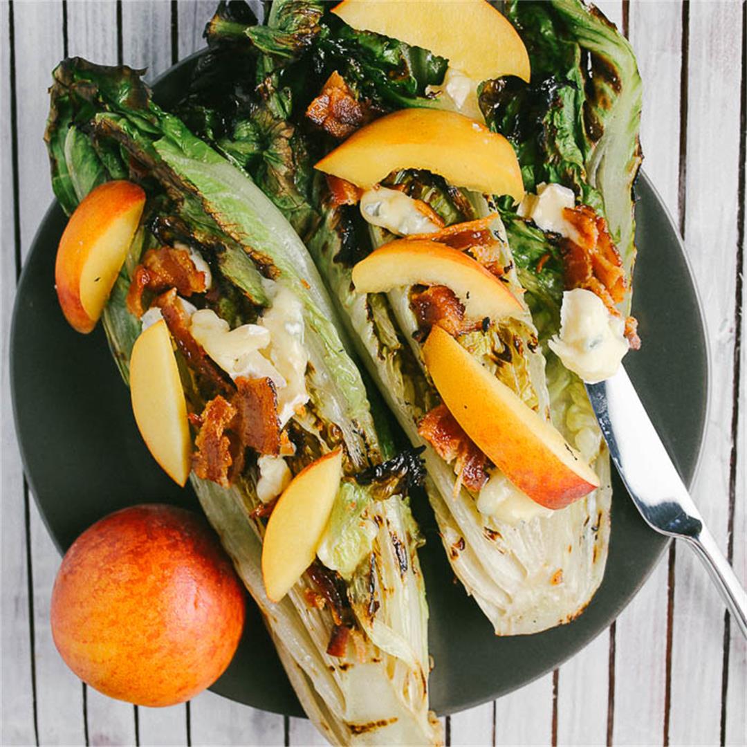 Grilled Romaine and Peach Salad