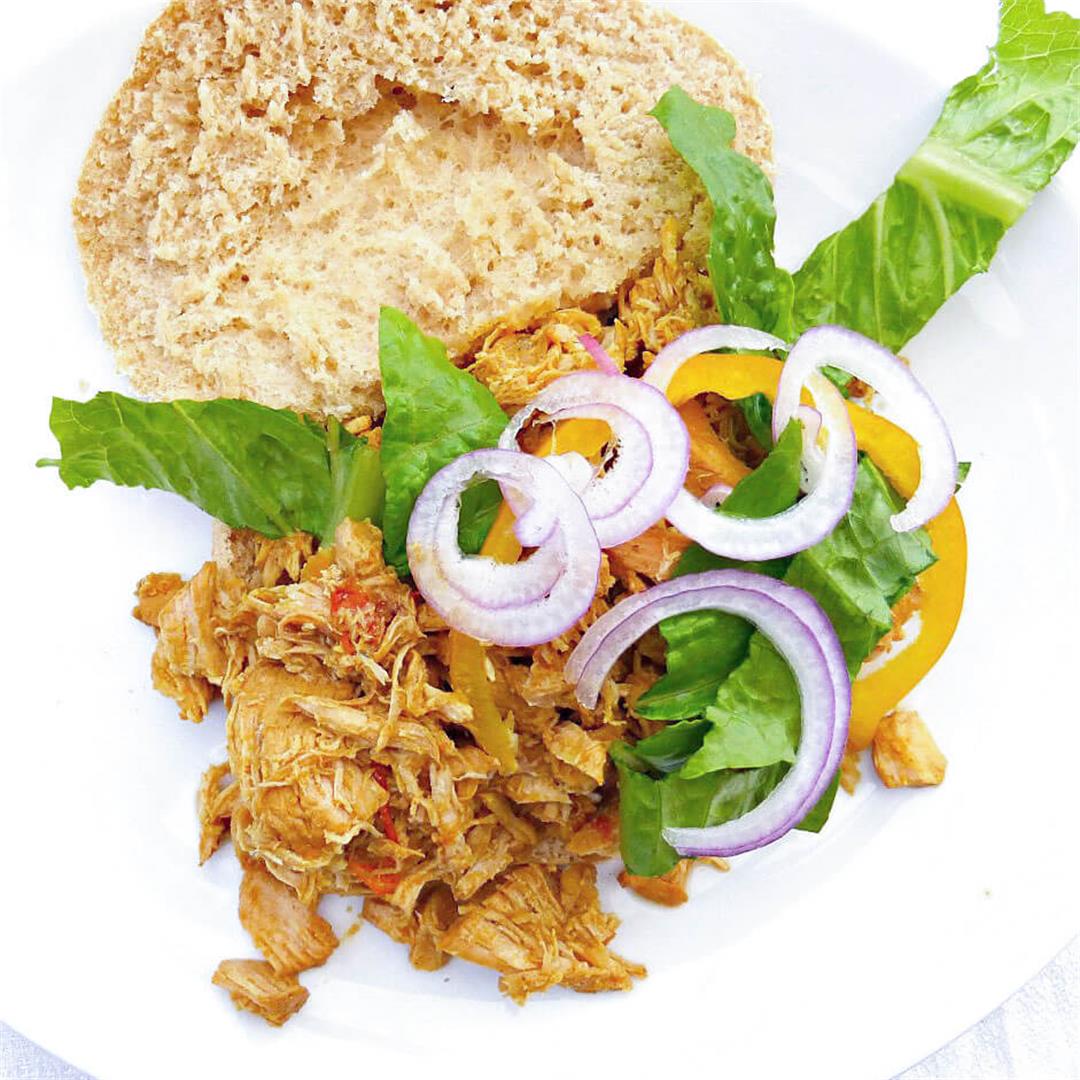 Healthy, Simple Tandoori-inspired Crockpot Pulled Chicken