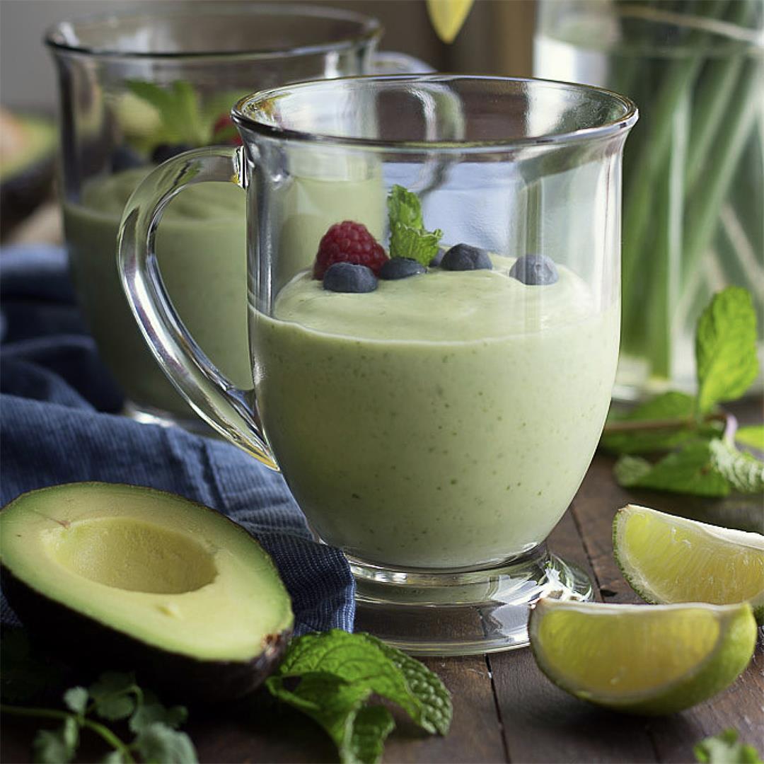 Keto Green Smoothie with Avocado and Mint