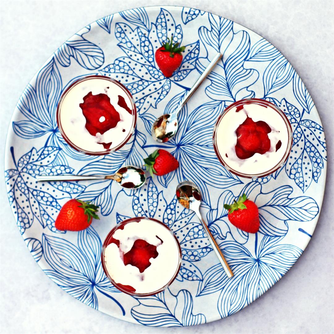 Rødgrød med Fløde (Danish Red Berry Compote with Cream)