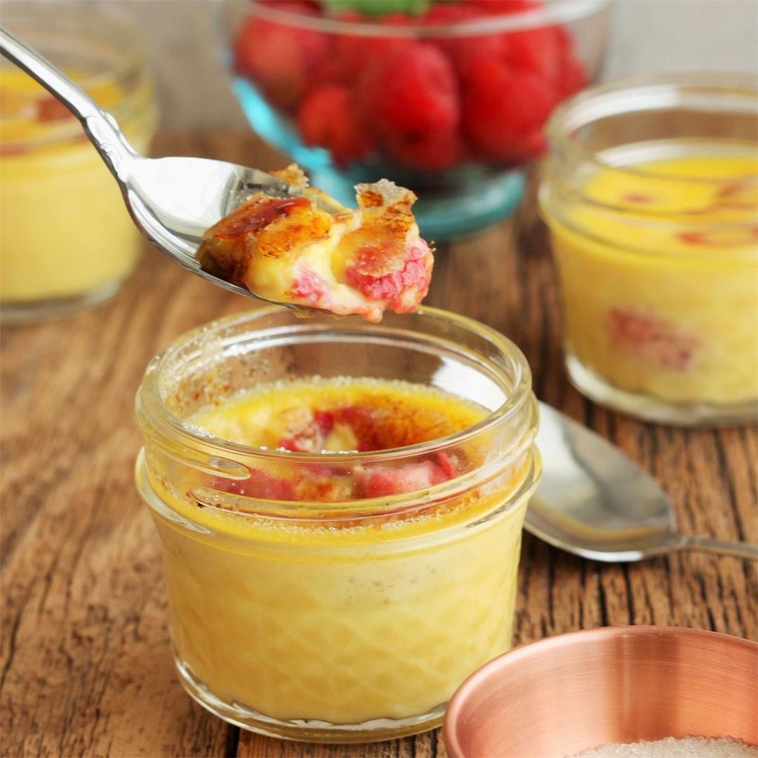 Easy Creme Brulee With Raspberry and Lemon