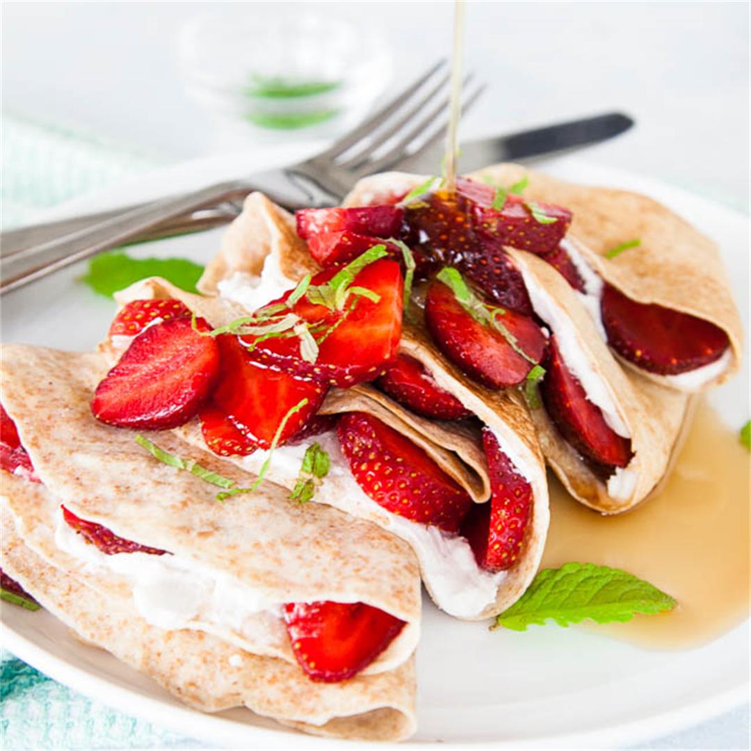 Whole Wheat Crepes with Strawberries