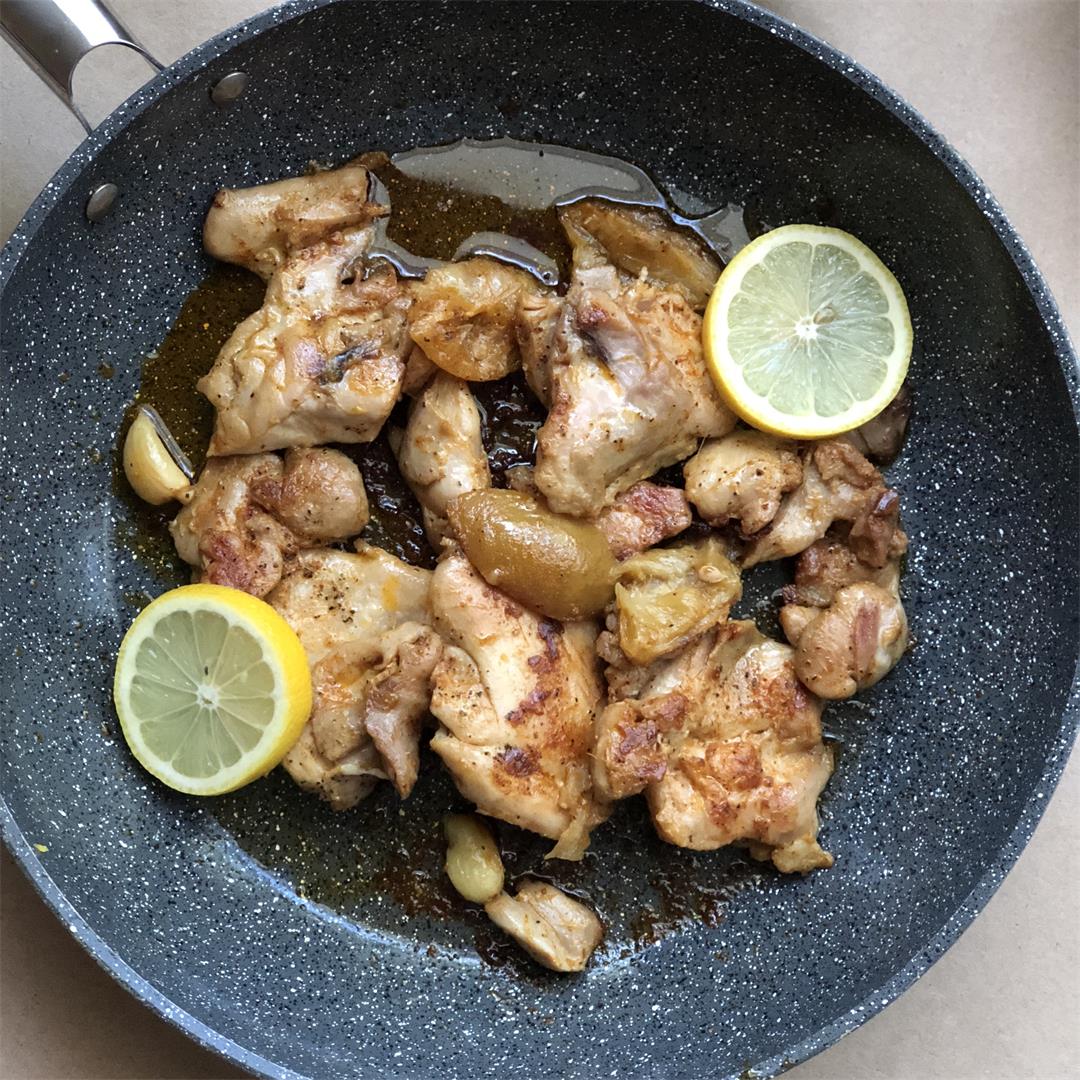 Moroccan Style Chicken with Preserved Lemons and Garlic