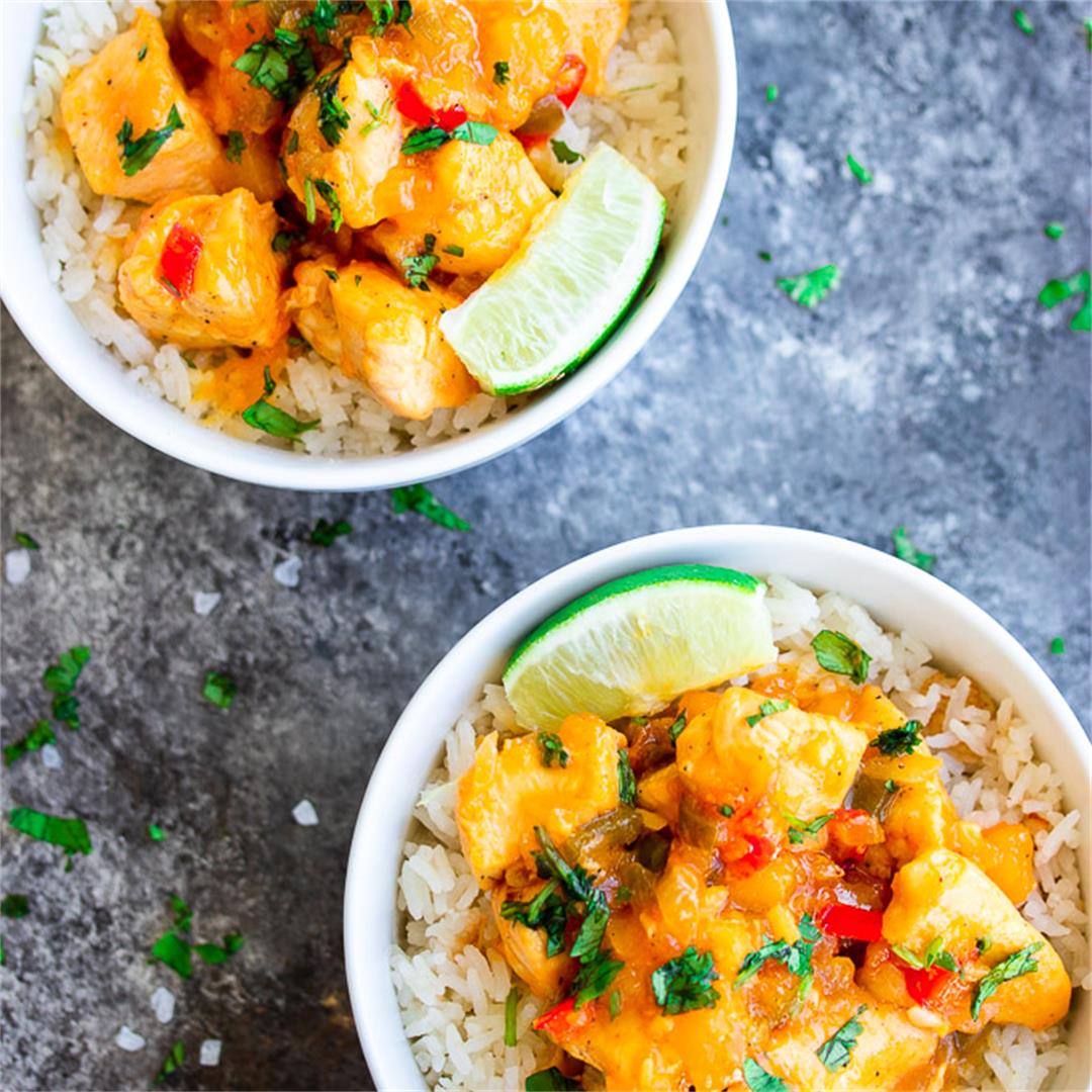 Mango Chicken with Coconut Rice