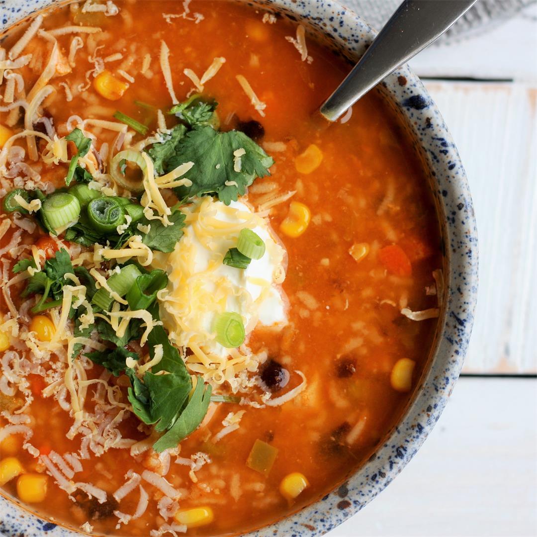 Instant Pot Tortilla Soup With Rice