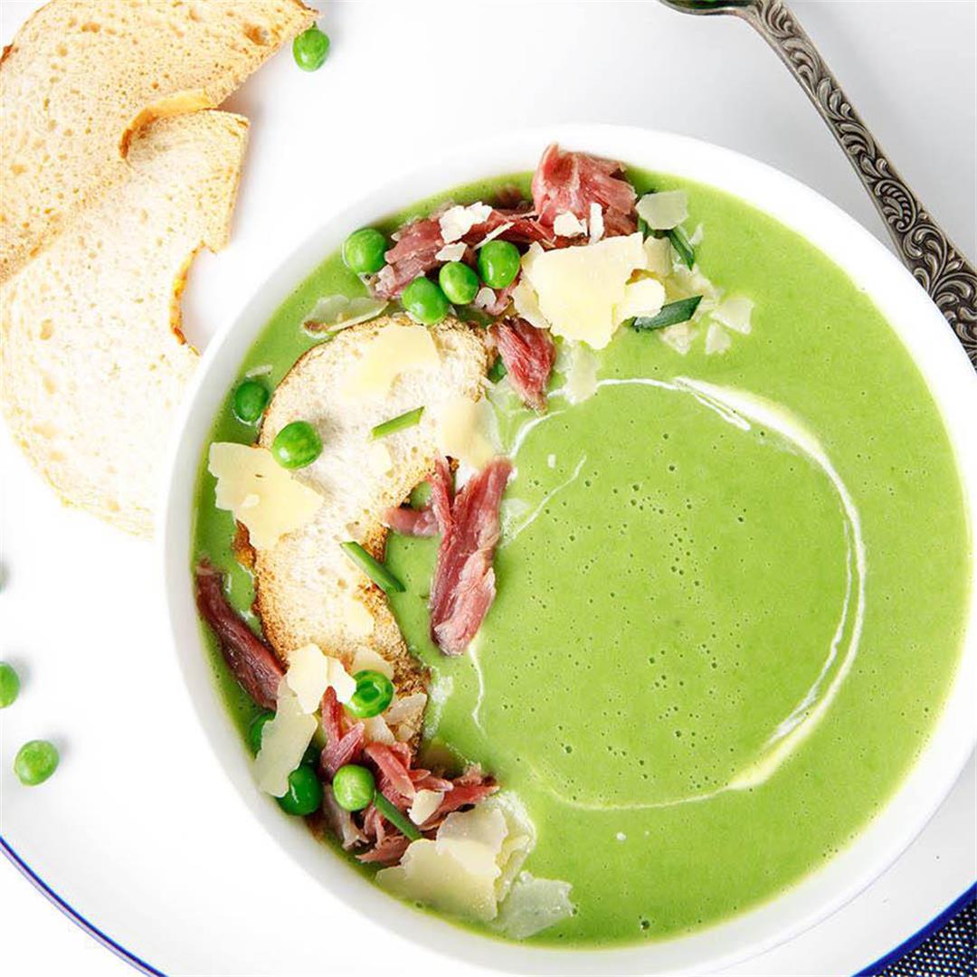 Pea Ham Soup -Vibrant green and perfect for winter!