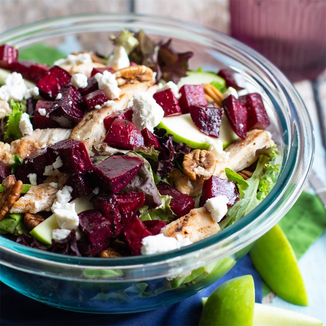 Roasted Beet, Apple, and Goat Cheese Salad