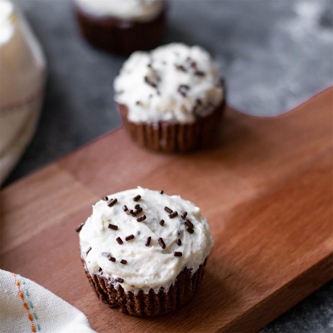 Gluten-Free Chocolate Cupcakes with Honey Buttercream Frosting