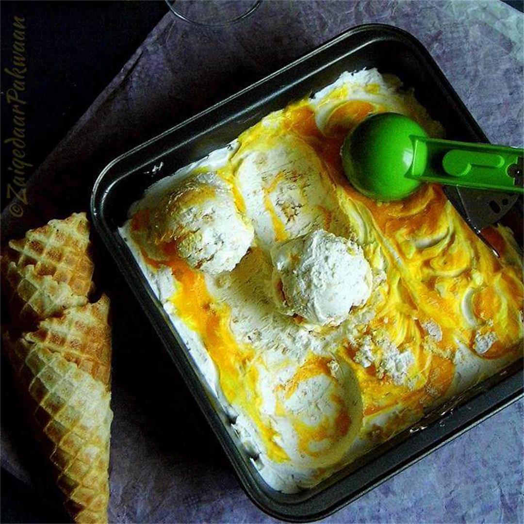 Mango Swirl Cheese-n-Cookies Ice Cream