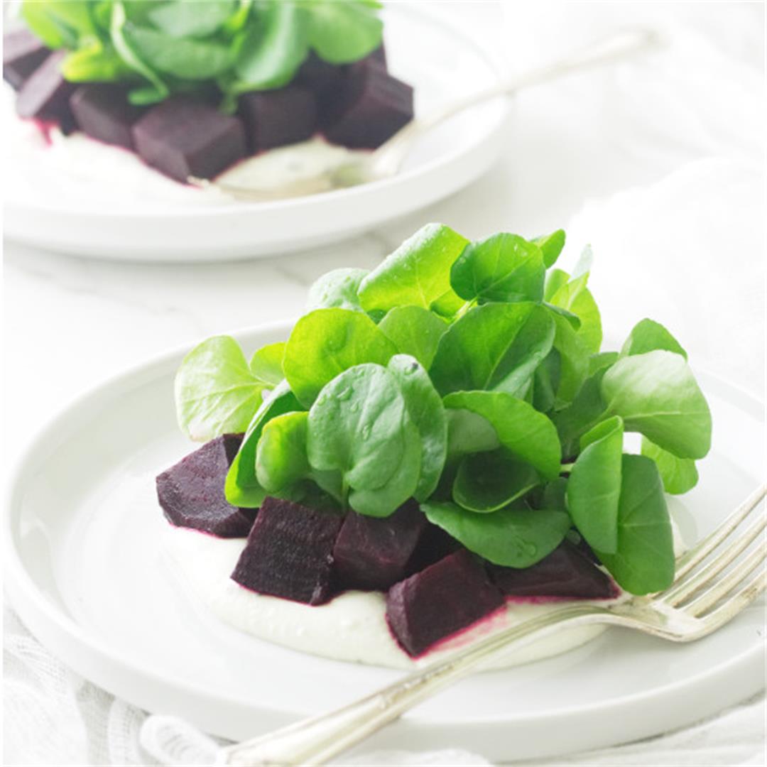 watercress and roasted beet salad