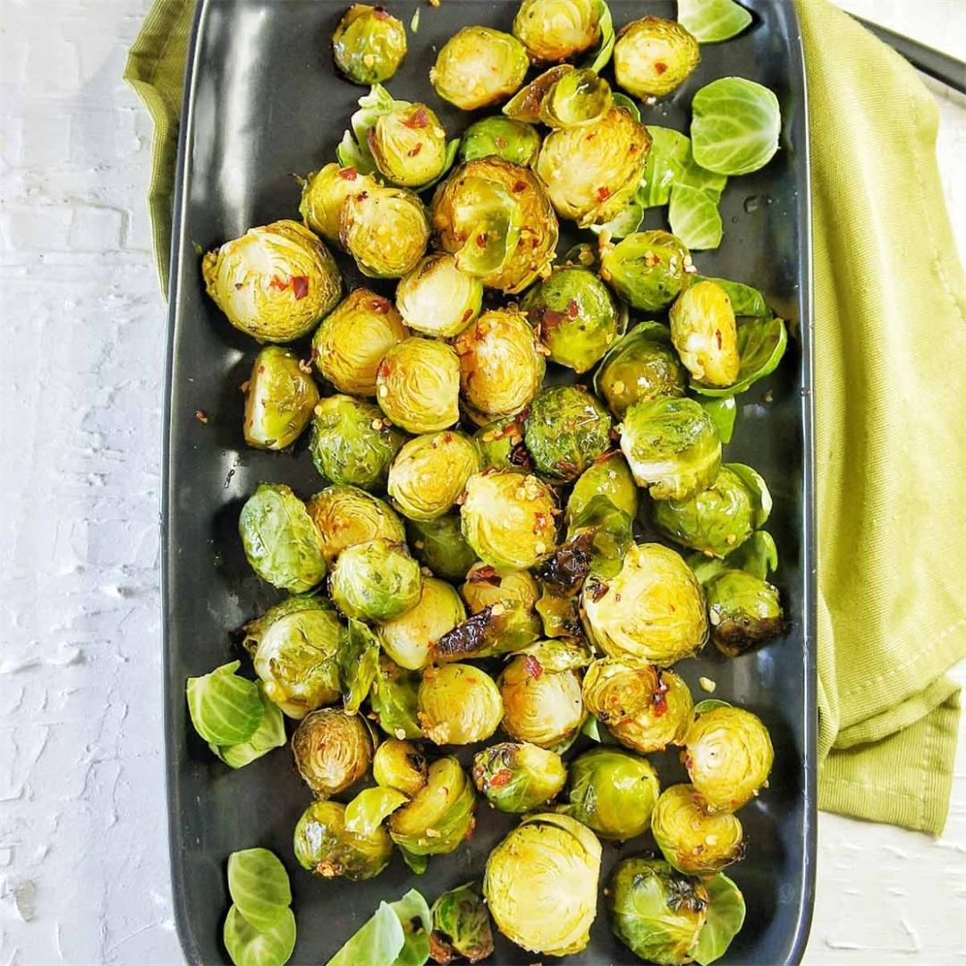 Oven Roasted Brussel Sprouts (Vegan) Perfect side dish!