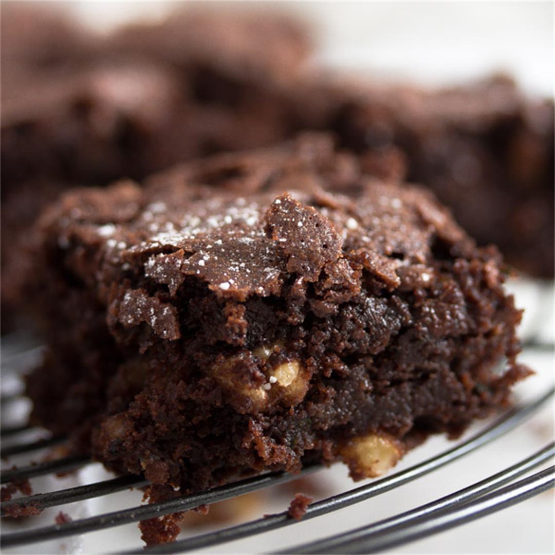 Zucchini Brownies with Cashew Nuts and Chocolate