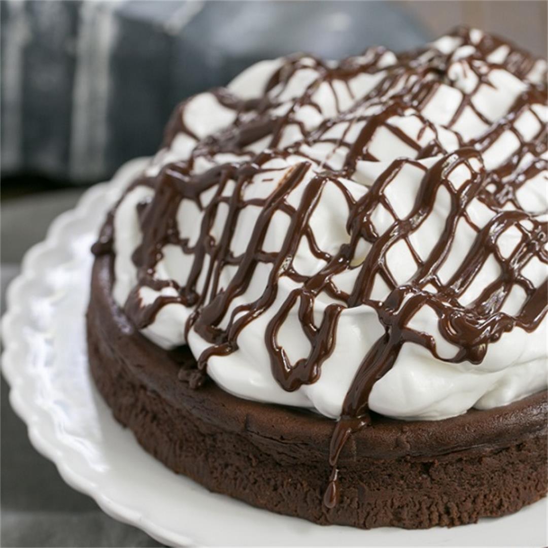 Flourless Chocolate Cake with Marshmallow Frosting