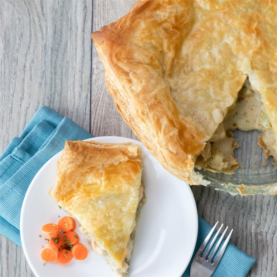 Chicken Pot Pie with Puff Pastry Crust