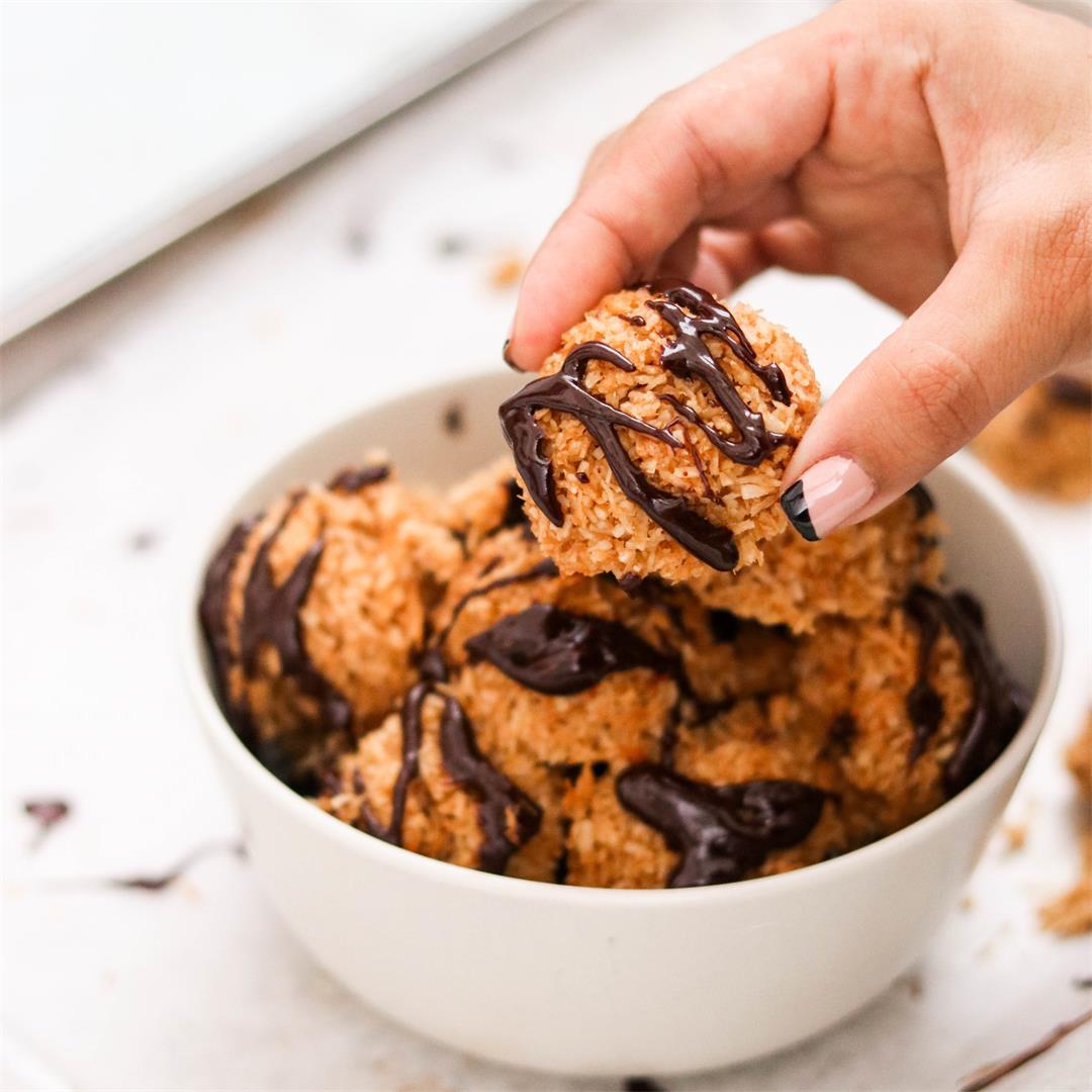Chocolate Drizzled Paleo Coconut Macaroons