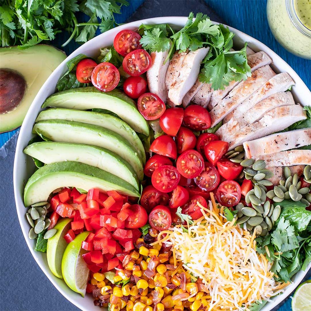 Tex Mex Chicken Salad with Cilantro Lime Dressing