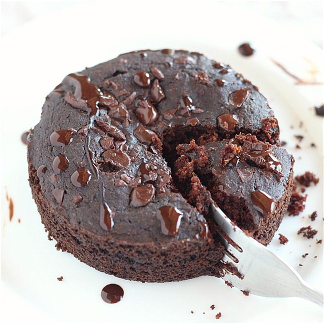 Buckwheat Flour Chocolate Cake for One