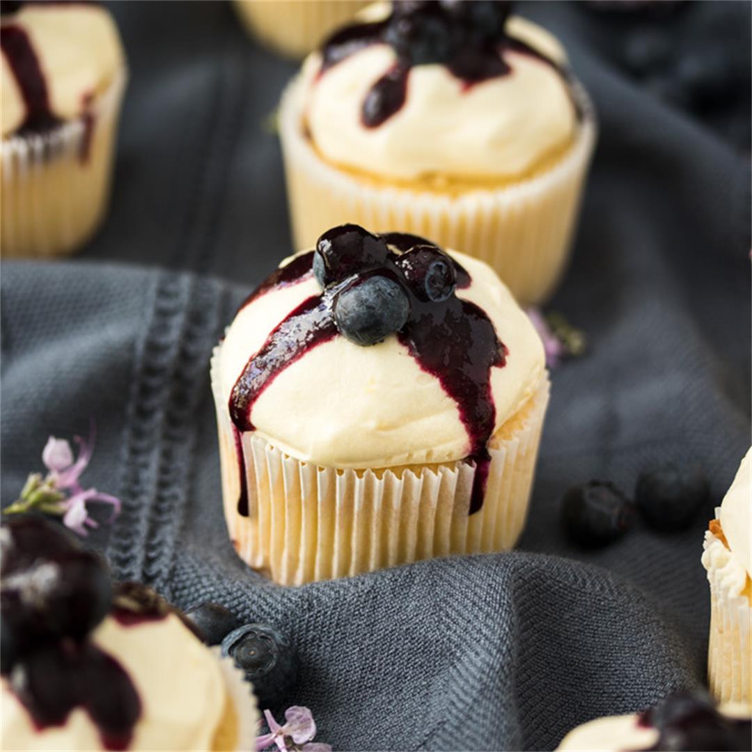 Lemon Blueberry Cupcakes (with Cream Cheese Frosting)