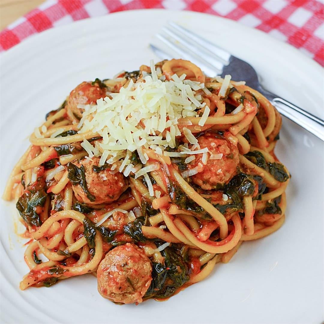 Instant Pot Sausage and Spinach Spaghetti Recipe