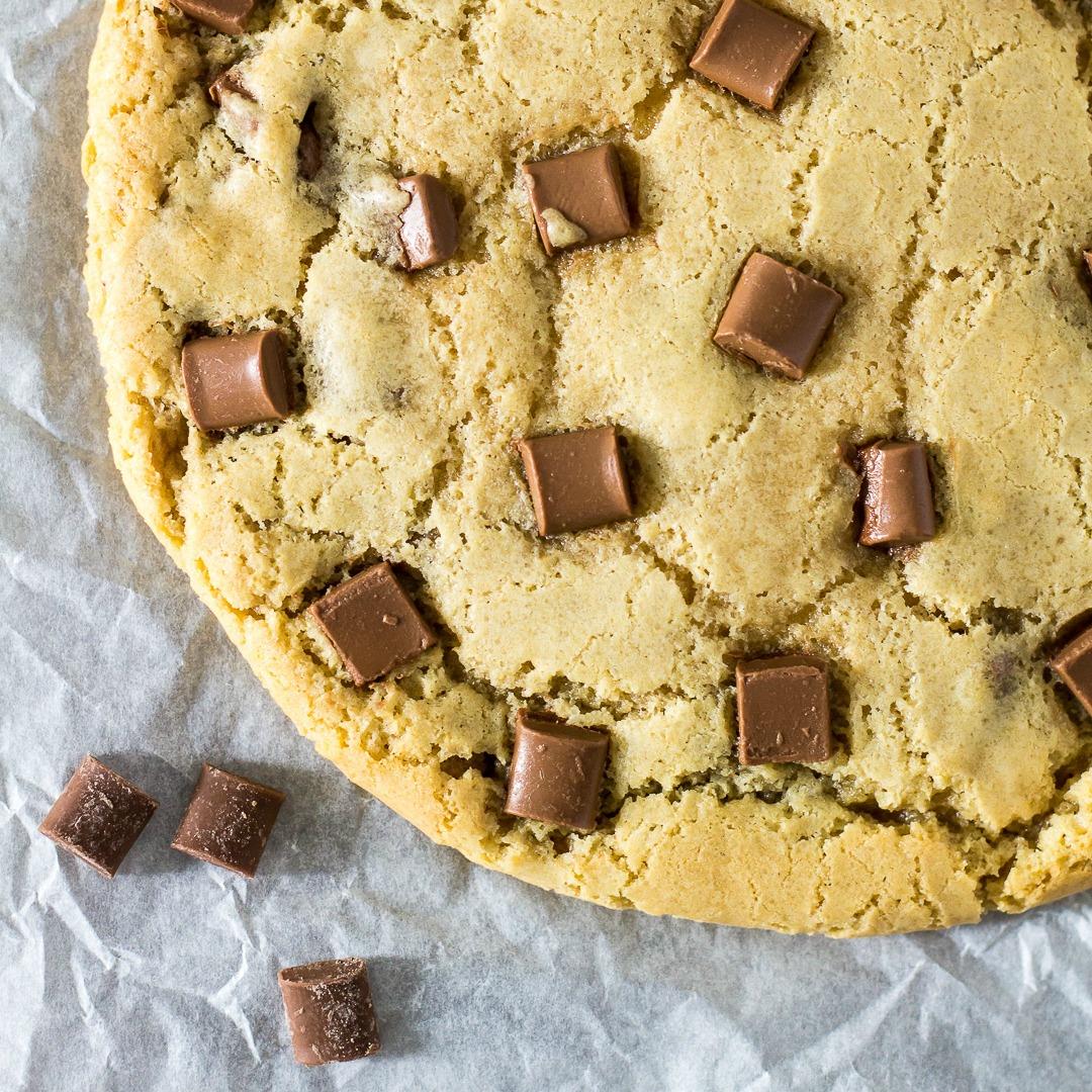 Giant Chocolate Chip Peanut Butter Cookie