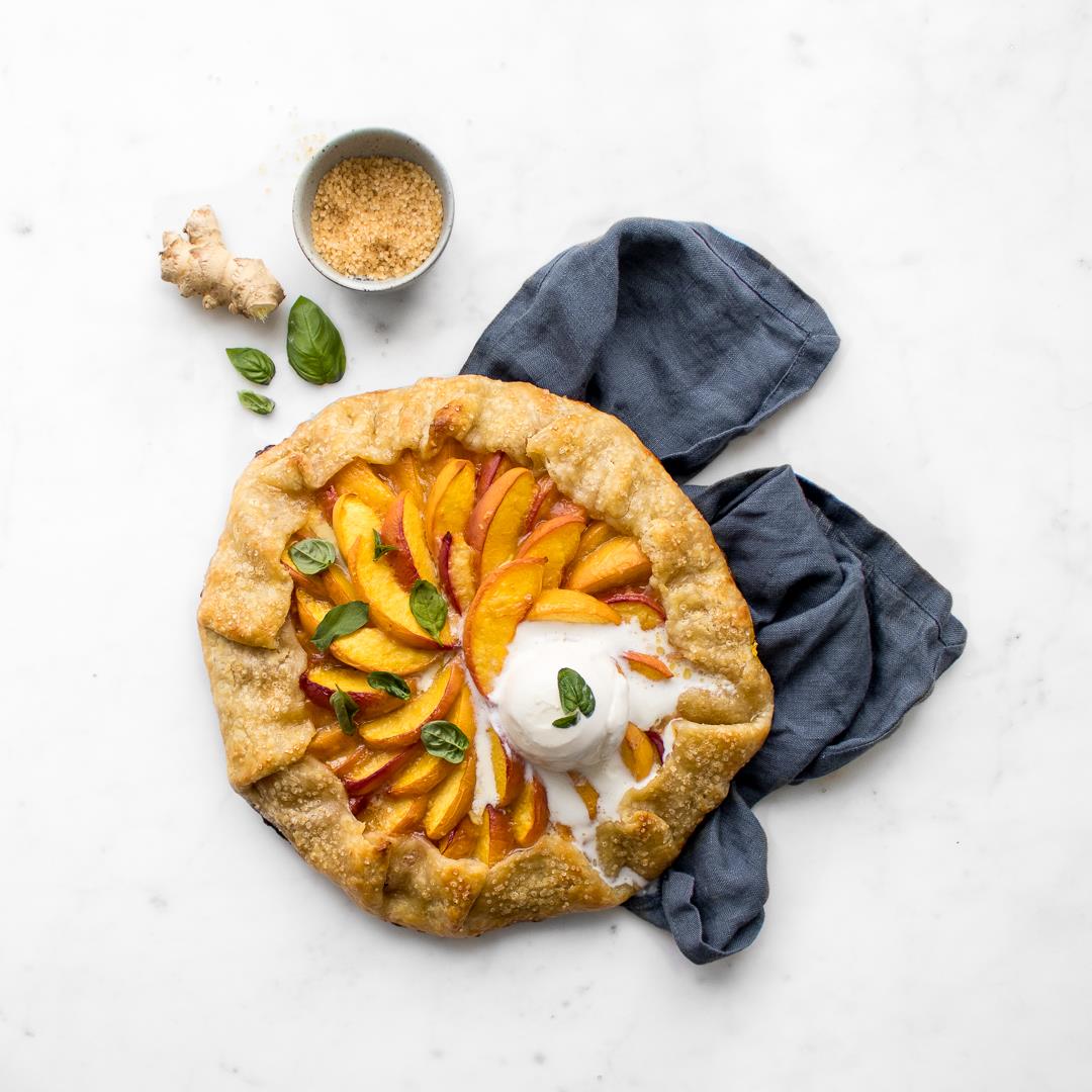 Rustic Peach Galette with Ginger and Orange