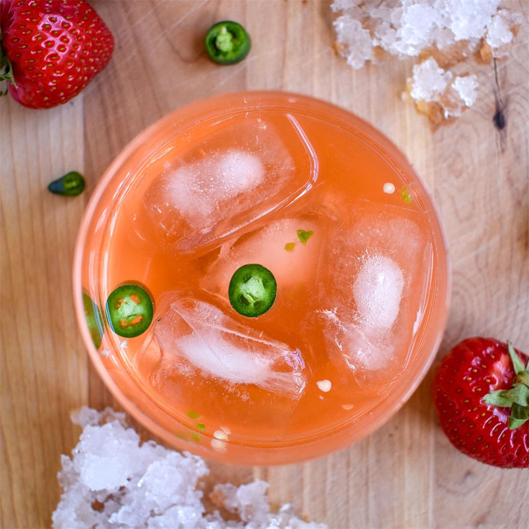 Strawberry Lime Gin Cocktail with a Kick