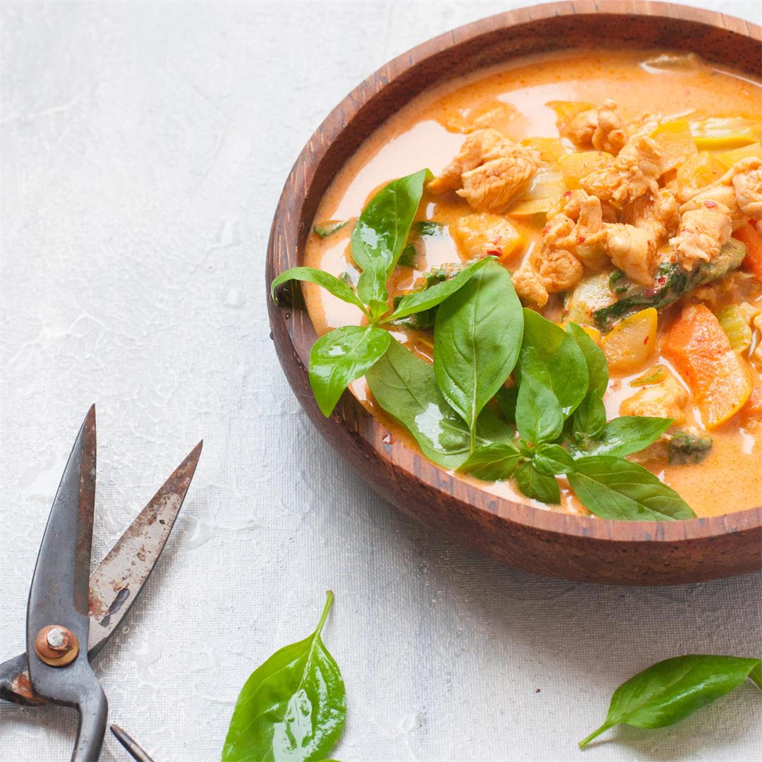 Thai Red Curry with Homemade Red Curry Paste
