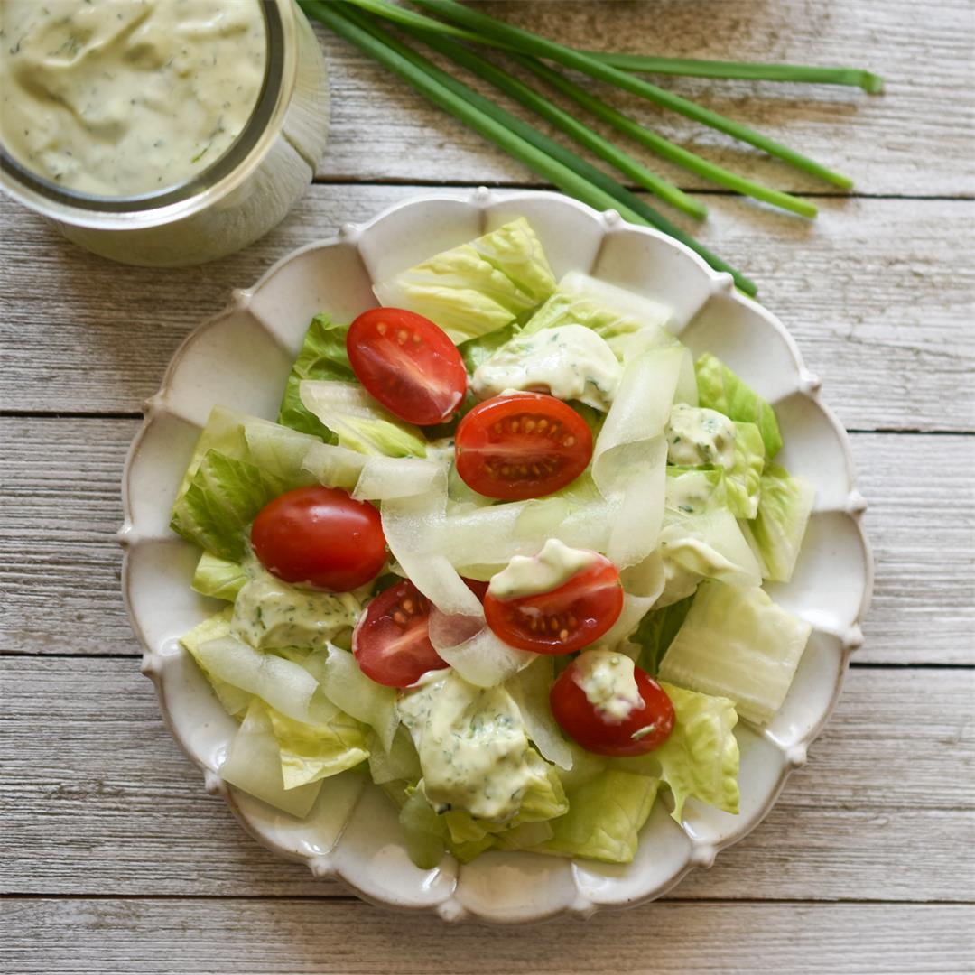 Green Goddess Salad Dressing – Classic Pale Green Salad Dressin
