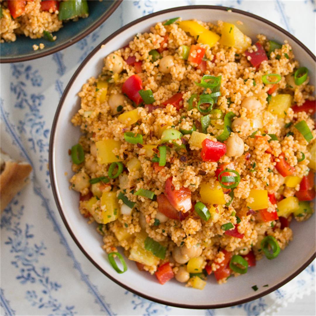 Curried Couscous Salad with Chickpeas – Vegan Couscous Recipe