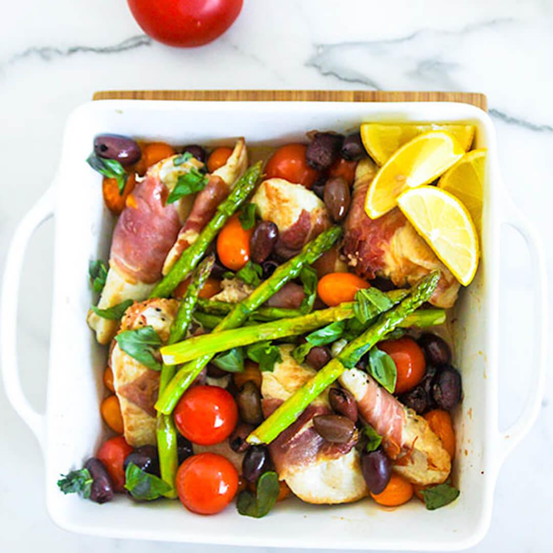 Low-Carb Prosciutto Wrapped Italian Chicken