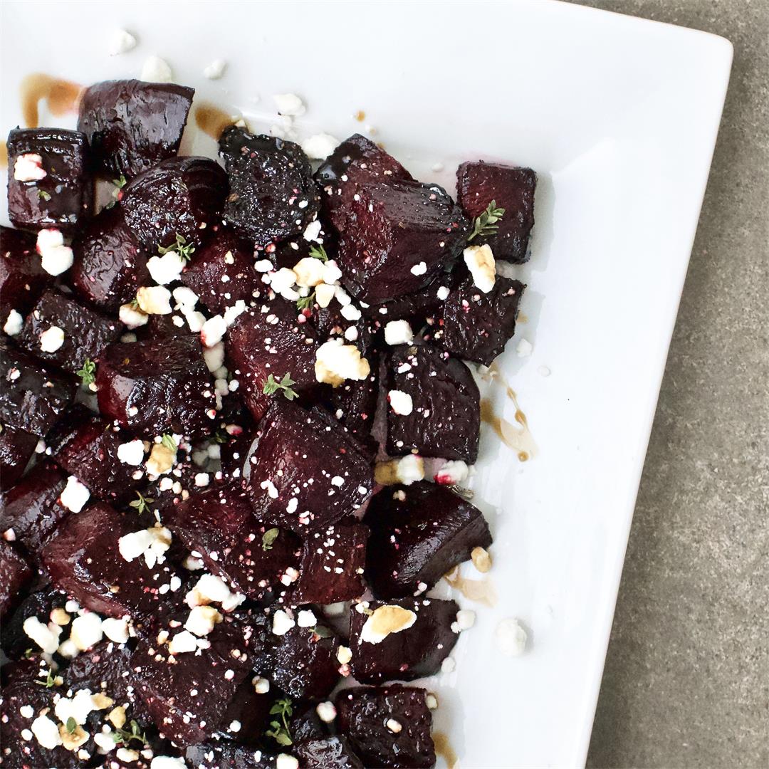Roasted Beets with Goat Cheese and Balsamic