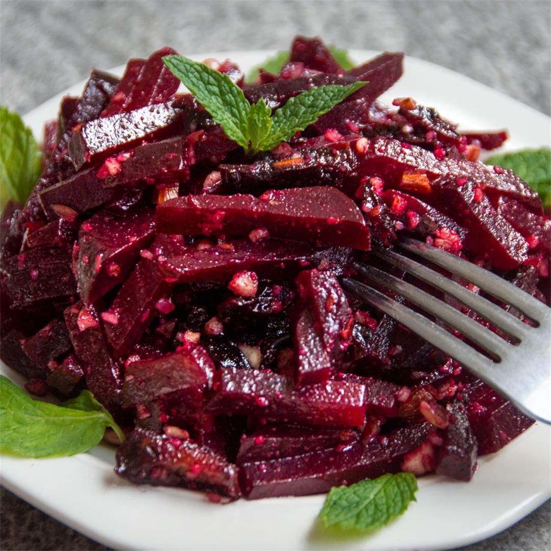 Beetroot and Prune Salad With Walnuts