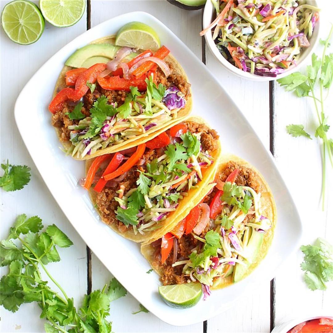 Vegan Tacos with Quinoa and Lentils