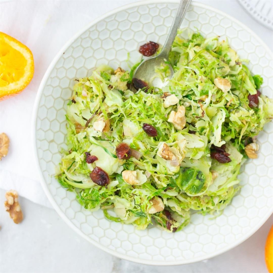 Cranberry Orange Brussels Sprouts Slaw