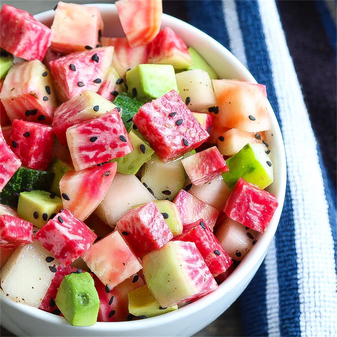 Raw Beet & Watermelon Radish Salad