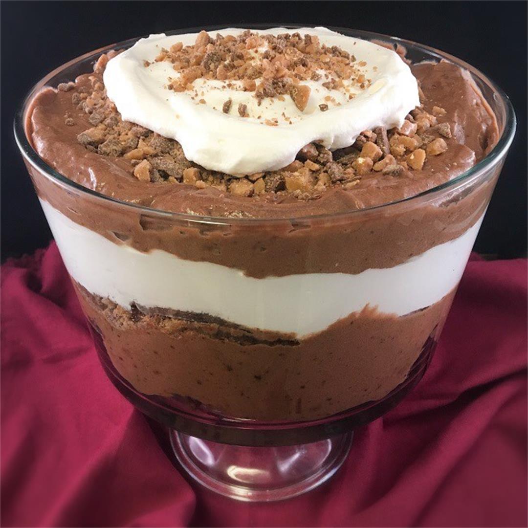 Brownie Trifle with Toffee Bits