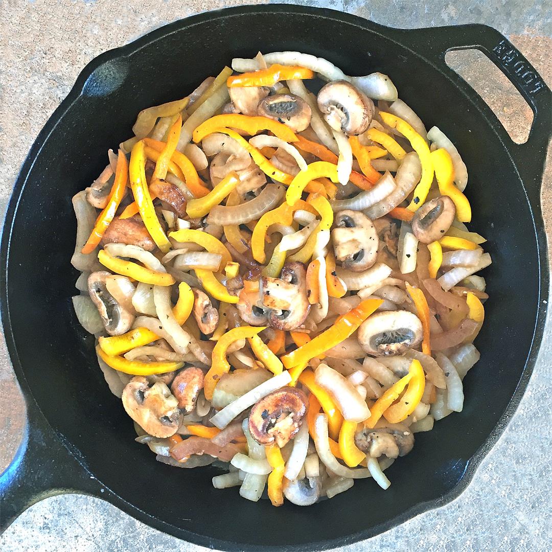Skillet Pepper-Mushroom-Onion Stir-Fry