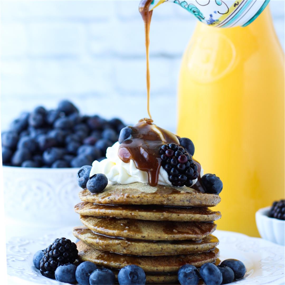Quinoa Blender Pancakes with the BEST homemade maple syrup!