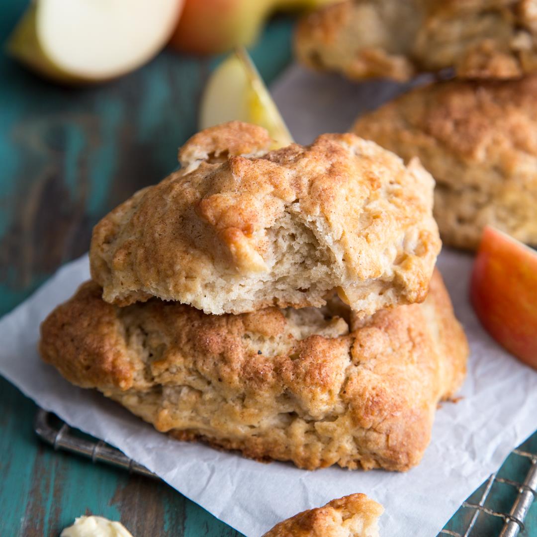 Apple Pie Scones made with buttermilk and spiced apples