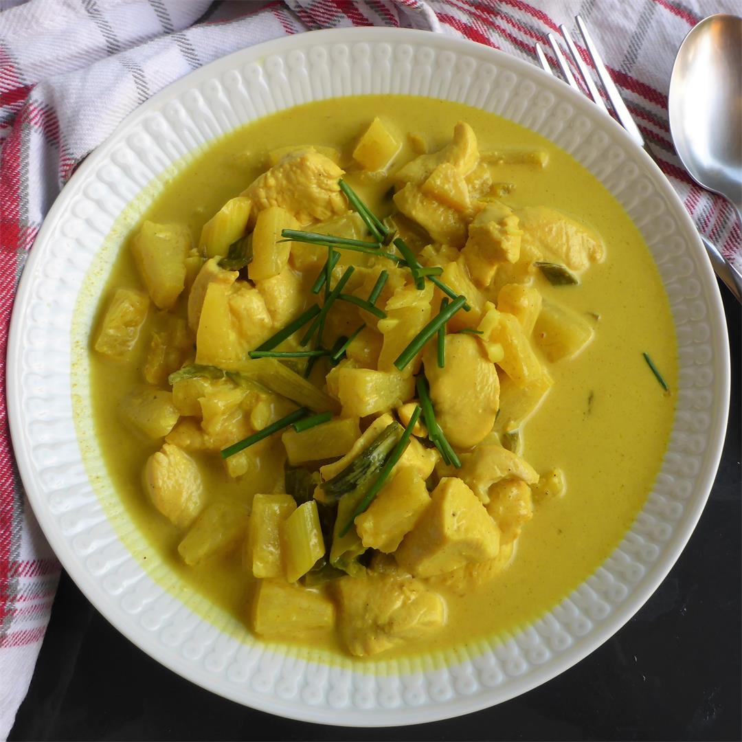 15 minute chicken pineapple curry from scratch
