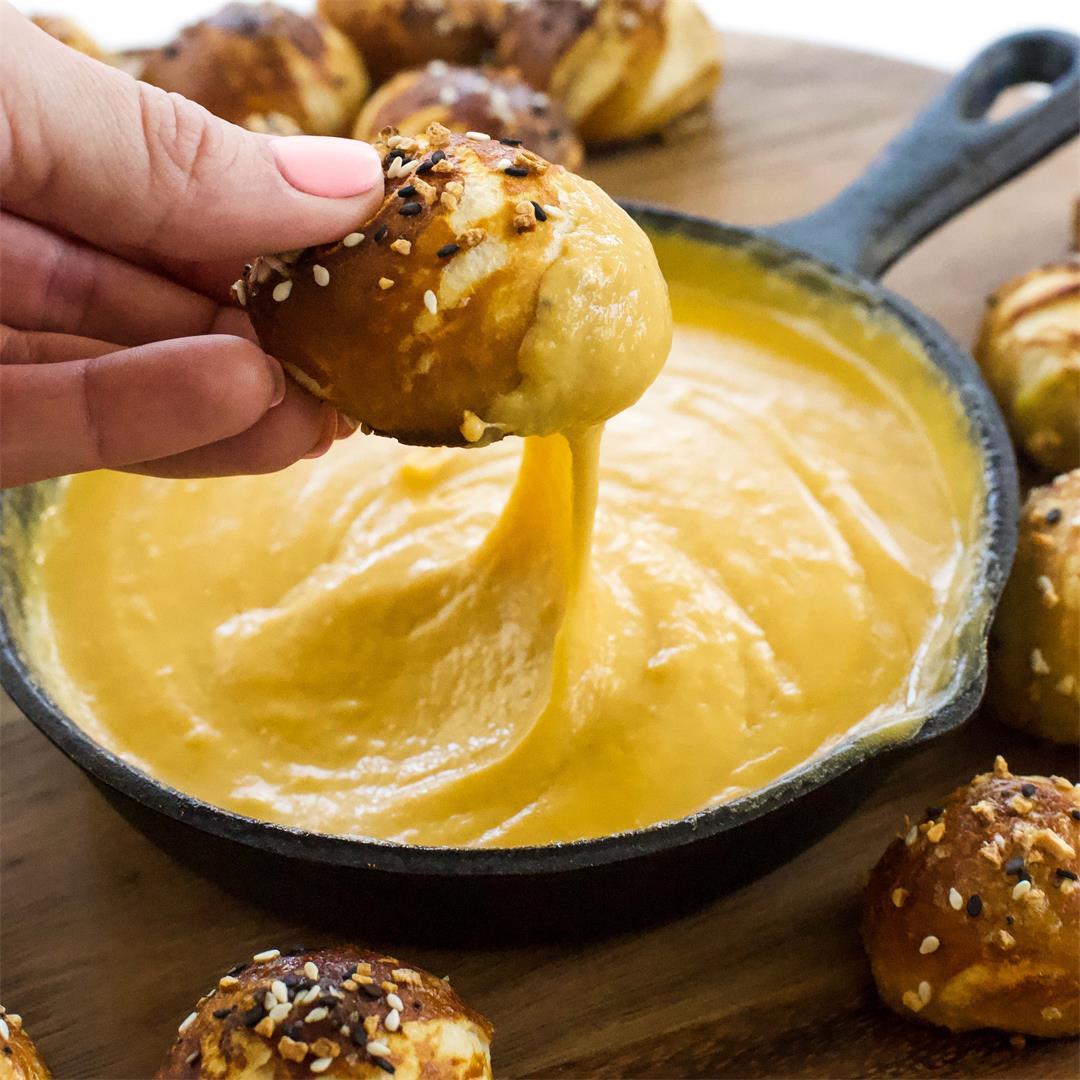 Everything Bagel Pretzel Bites with Beer Cheese