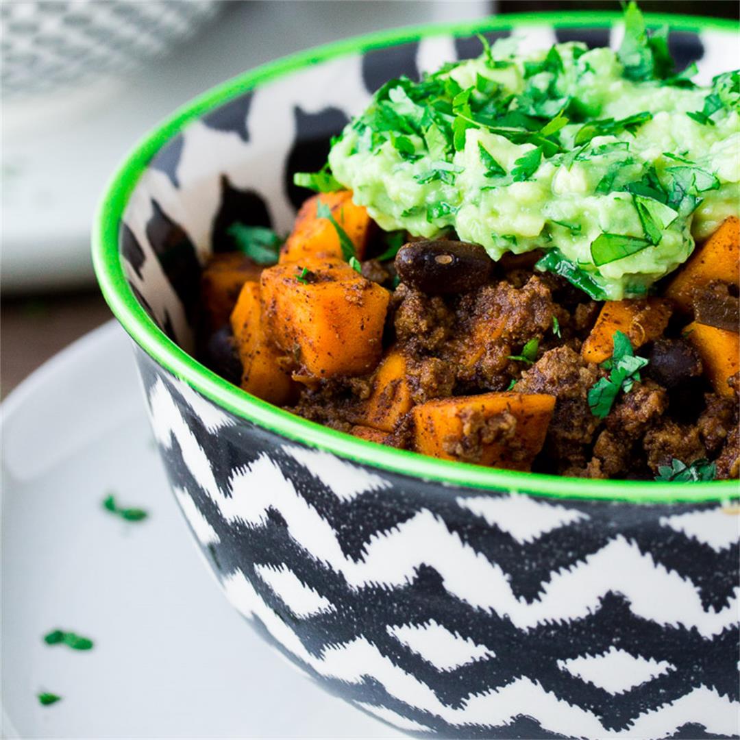Slow Cooker Chipotle Beef & Sweet Potato Chili
