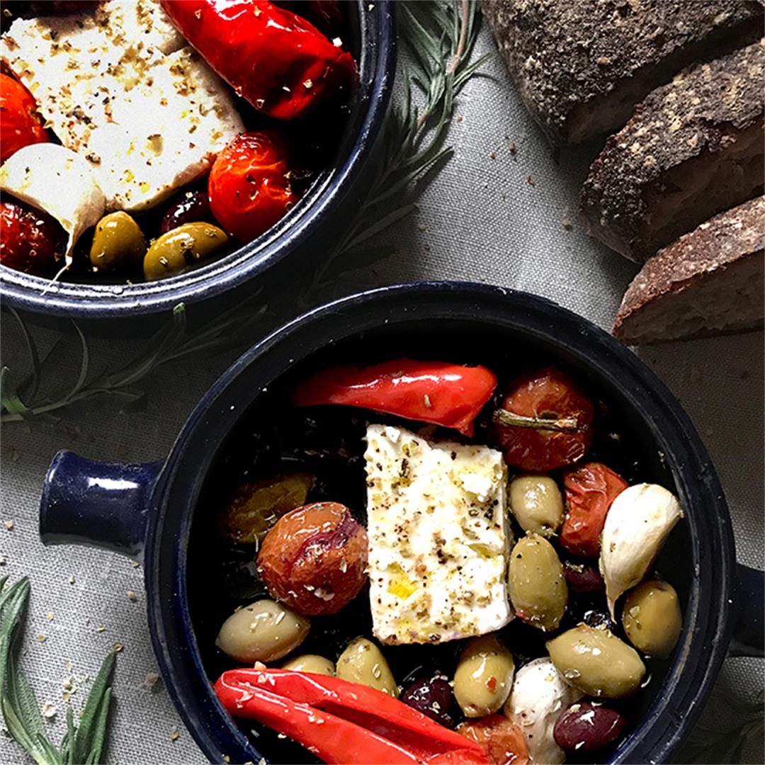 Feta, olives and roasted vegetables