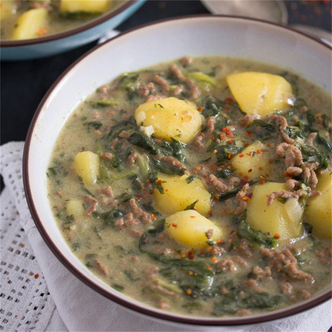 Easy Beef Potato Curry with Yogurt and Spinach