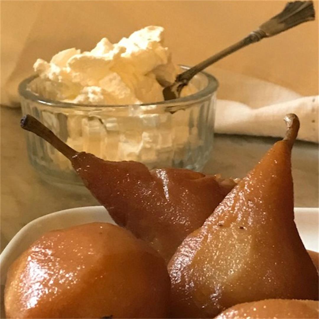 Easy Poached Pears with Marsala Wine